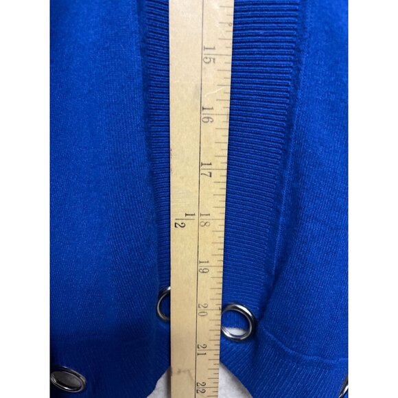 Lane Bryant Women's Cardigan Sweater Toggle Grommet Electric Blue 26 28 Plus - Picture 7 of 9
